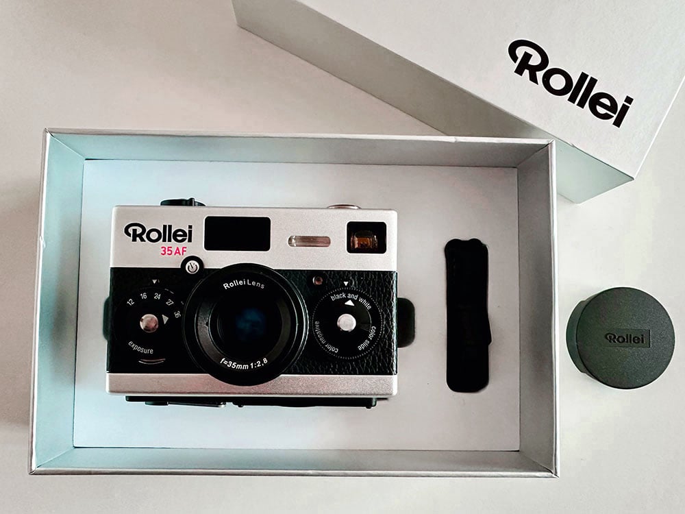 Die neue Rollei 35 AF im Karton